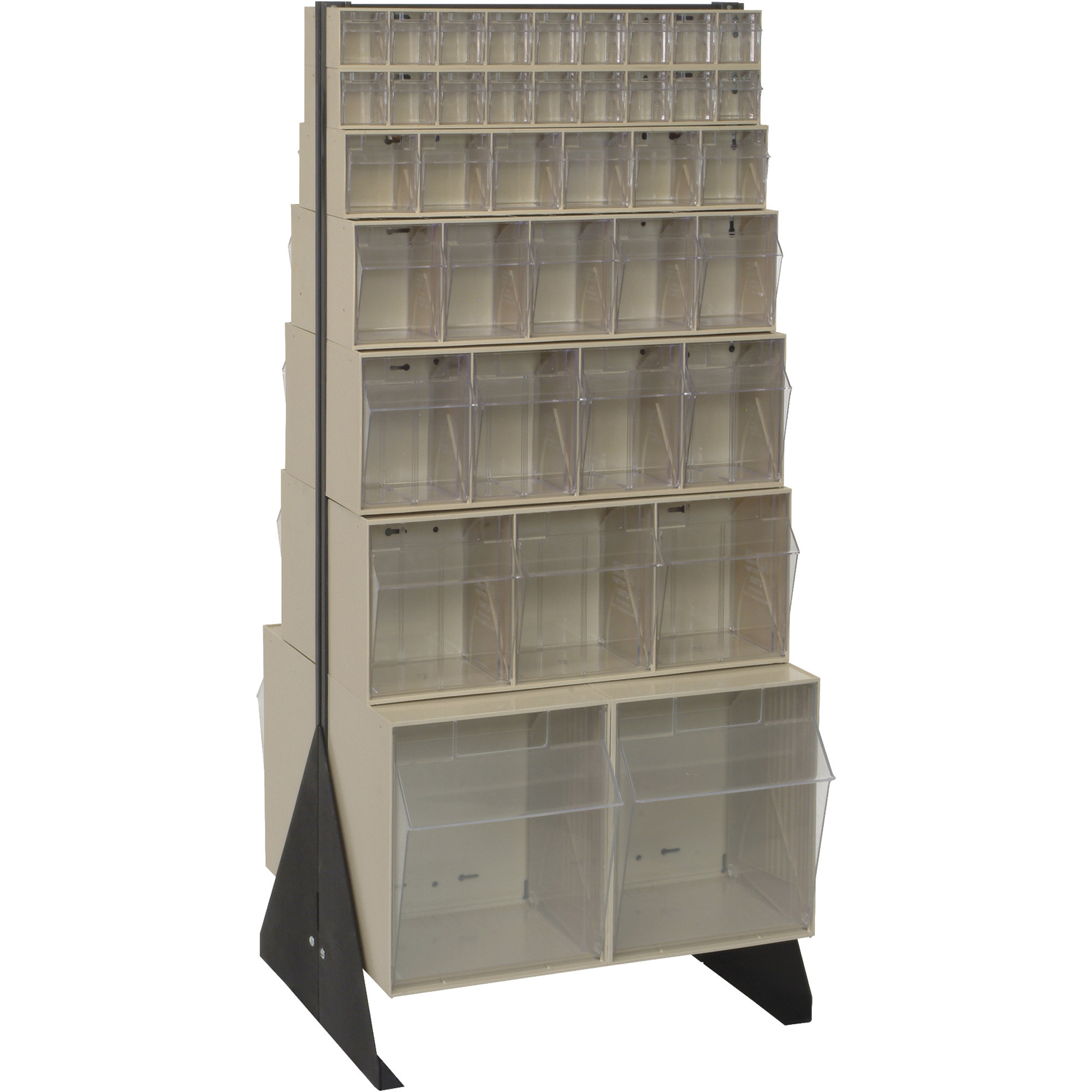 Quantum Storage Double Sided Floor Stand Unit, 16in. x 23 5/8in. x 52in. Size, Ivory, Model# QFS248-76IV